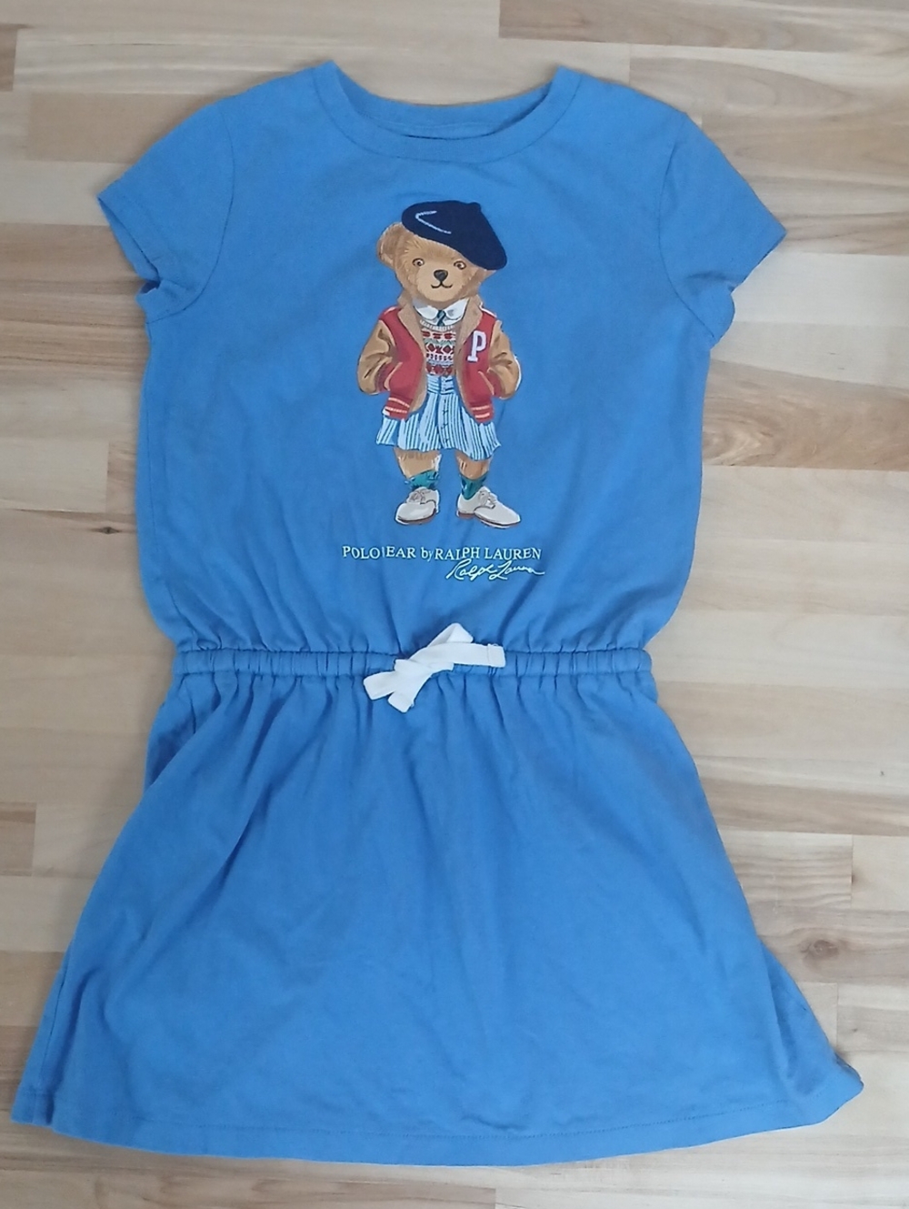Polo by Ralph Lauren Light Blue Kids Dress with Polo Bear Graphic Size 5